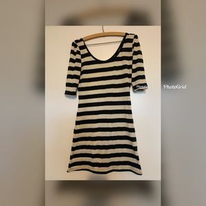 Black and ivory mini dress